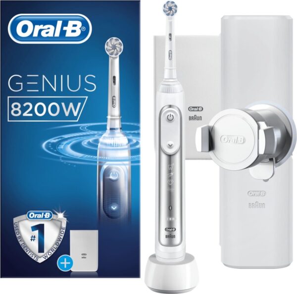 Oral-B Genius 8200W - Zilver - Elektrische Tandenborstel - Powered By Braun - 1 Handvat en 1 Opzetborstel (4210201203186)