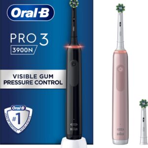 Oral B Pro 3 3900 Duo - Zwart en Roze Elektrische tandenborstel - met extra opzetborstel (8006540760277)