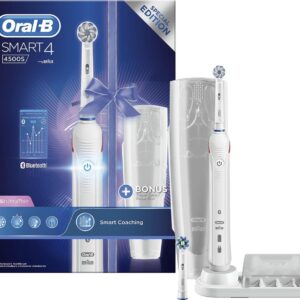 Oral-B Smart 4 4500S - Wit - Elektrische Tandenborstel + Reisetui - 1 Handvat en 2 Opzetborstels (4210201180333)
