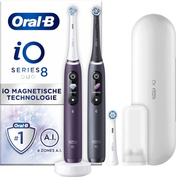 Oral-B iO 8 - Paars En Zwart - Elektrische Tandenborstels - Duopack (4210201448990)