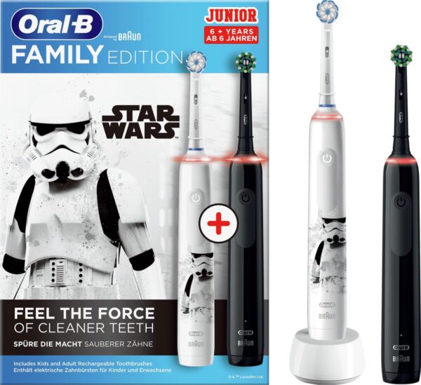 Oral-B Kids Gezinseditie Elektrische Tandenborstels: 1 Pro 3 en 1 Junior Star Wars (4210201397106)