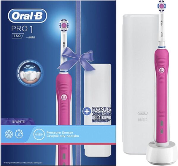 Oral-B Elektrische Tandenborstel 3d White Pro 750 3dw Pink 1 Stuks (4210201162308)