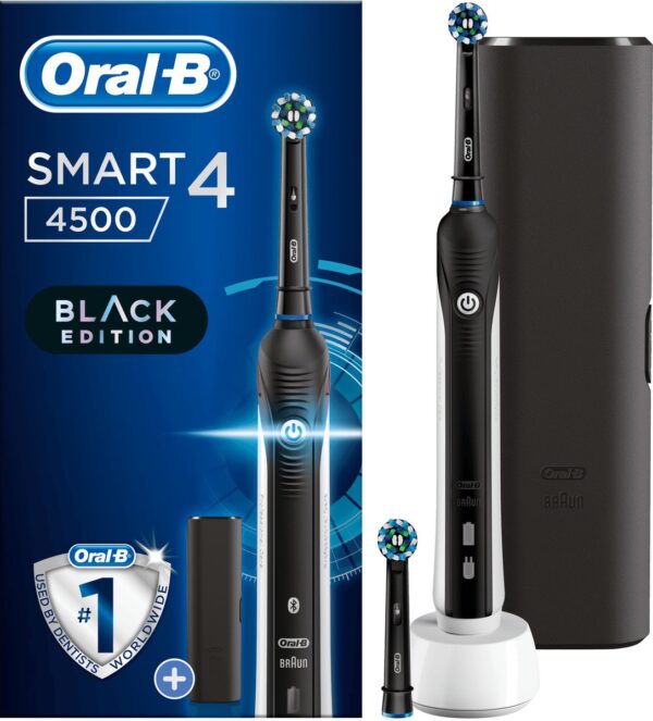 Oral-B Smart 4 4500 - Zwart - Elektrische Tandenborstel - 1 Handvat en 2 Opzetborstels (4210201204091)